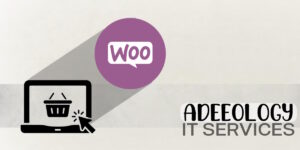 Adeeology's Store logo with WooCommerce logo.