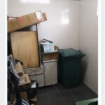 A screen capture of the staff interface, showing interactions between a complainant and a staff, detailing an issue with uncollected rubbish. Pictures were uploaded to better describe the issue.